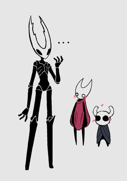 biped black_body blush blush_lines cloak cloak_only clothing ellipsis group heart_symbol nude_ambiguous nude_anthro segmented_body simple_background size_difference standing surprised trio white_background nekuzx hollow_knight_(franchise) team_cherry hollow_knight_(character) hornet_(hollow_knight) the_knight_(hollow_knight) arachnid arthropod insect spider vessel_(species) 2024 hi_res nonbinary_(lore) sibling_(lore)