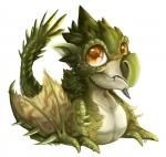 amber_eyes big_eyes capcom chibi chibity dragon european_mythology female feral flying_wyvern green_body green_scales hi_res horn membrane_(anatomy) membranous_wings monster_hunter mythological_creature mythological_scalie mythology rath_wyvern rathian scales scalie simple_background solo spikes tail teeth western_dragon white_background wings wyvern