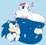 absurd_res anthro big_breasts big_butt blush breasts butt crossover duo eulipotyphlan felid feline felis female hands_on_hips heart_symbol hedgehog hello_kitty_(character) hello_kitty_(series) hi_res huge_breasts huge_butt male mammal sanrio sega simple_background size_difference smaller_male sonic_the_hedgehog sonic_the_hedgehog_(series) tagme tha_randomu