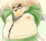 anthro black_nose clothed clothing eyewear glasses hat headgear headwear kemono male overweight overweight_male solo freakinglargeoof ikinarumi lifewonders tokyo_afterschool_summoners volos_(tas) bear mammal 2022 absurd_res hi_res