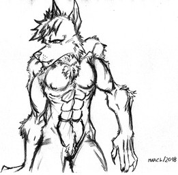 abs anthro arm_by_side athletic athletic_female bangs bent_arm body_hair breasts chest_hair chest_tuft claws concern female fingernails fur hair inner_ear_fluff muscular muscular_female muscular_legs nails navel nipples overbite pointy_ears prick_ears pubes snout solo spiky_hair standing stare straight_arm teeth tuft whiskers wide_hips year harpseal mythology kamucha_(karmen) canid canine canis mammal mythological_canine mythological_creature werecanid werecanine werecreature werewolf wolf 2018 dated hi_res monochrome sketch