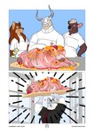 absurd_res anthro apple_gag apple_in_ass apple_in_mouth apricus_(tfp) bdsm beard beef_(tyrannus_rexus) blue_eyes bondage bound bovid bovine brown_body brown_fur canid canine canis cattle chastity_cage chastity_device comic cooking_with_furs domestic_dog domestic_pig esno_(the_fangs_palace) facial_hair food food_fetish food_gag food_insertion food_play fur gag group hans_(hairypigcub) hi_res horn husky improvised_sex_toy lager_(tfp) male mammal nordic_sled_dog nude object_between_cheeks perineum pink_body pink_skin restraints rope rope_bondage spitz submissive submissive_male suid suina sus_(pig) tassy_(artist) text the_fangs_palace url wolf