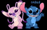 antennae_(anatomy) black_background black_eyes blue_body blue_claws blue_fur blue_nose blue_pawpads blue_tongue canon_couple chest_markings chest_tuft claws duo eyelashes fur gesture hands_behind_back head_tuft long_antennae looking_at_viewer markings multicolored_antennae notched_ear open_mouth open_smile outline pawpads pink_antennae pink_body pink_fur purple_eyes purple_nose purple_pawpads simple_background smile standing teeth text tongue tuft two_tone_antennae waving white_markings toontwins disney lilo_and_stitch angel_(lilo_and_stitch) stitch_(lilo_and_stitch) alien experiment_(lilo_and_stitch) 2020 hawaiian_text translated