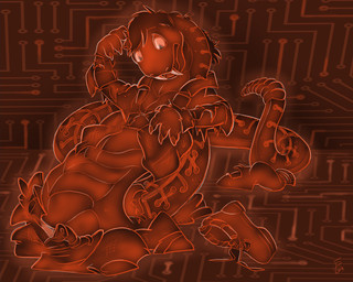anthro apode clothing glowing legless male orange_background serpentine simple_background solo species_transformation torn_clothing transformation flinters draconcopode naga pit_viper rattlesnake reptile scalie snake viper 2019 5:4 digital_media_(artwork)