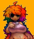 anthro bell bell_collar big_breasts bottomless bottomless_female breasts clothed clothing collar female hand_on_breast hand_on_own_breast solo xeloartz mob_entertainment poppy_playtime yarnaby_(poppy_playtime) hi_res