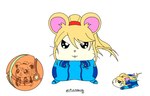 alternate_species blonde_hair blue_clothing blue_skinsuit clothing female feral fur hair hamster_ball multiple_poses ponytail pose skinsuit solo tight_clothing white_body white_fur mseadvanced1 metroid nintendo hamus samus_aran cricetid hamster mammal rodent hi_res