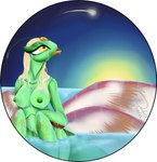 anthro big_breasts blonde_hair breasts dripping female hair mandibles nipples non-mammal_nipples nude raptorial_(anatomy) skinny_dipping solo spread_wings sun swimming wet wings zeryxis brizzie arthropod beetle chinese_mantis elateroid firefly insect mantis hi_res