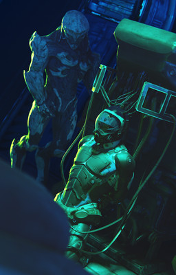 anthro armor bdsm bondage bound duo headgear helmet laboratory machine male male/male mask wire ralic_turman bioware bungie destiny_(series) electronic_arts mass_effect mass_effect_andromeda alien exo kett_(race) robot digital_media_(artwork) hi_res