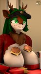 anthro antlers big_breasts breasts buckteeth burger female food fries horn mature_female neck_tuft revamped_anthros smile solo teeth tuft donglysfm your_order_is_ready_(meme) tea_tree_(donglysfm) deer mammal 3d_(artwork) 4k 9:16 absurd_res digital_media_(artwork) hi_res source_filmmaker_(artwork)