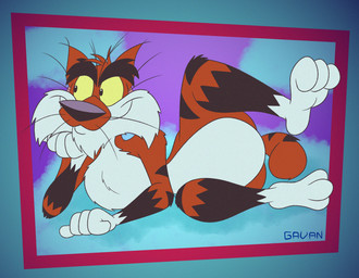3_toes 4_fingers anthro arched_foot arched_soles arm_tuft belly bent_legs big_belly big_butt biped black_eyebrows black_nose black_stripes butt butt_from_the_front cheek_tuft chest_tuft chin_tuft cloud cloudy_sky curling_tail curling_toes curvy_figure elbow_tuft eyebrows facial_tuft feet fingers fluffy fluffy_chest foot_focus fur gloves_(marking) head_on_hand head_tuft humanoid_feet humanoid_hands humanoid_heel knee_tuft leg_markings leg_tuft lines_drawn lying lying_on_cloud male markings multicolored_body multicolored_fur nude on_elbow on_side orange_body orange_fur pecs plantigrade pose purple_sky raised_foot raised_leg scut_tail short_tail shoulder_tuft sky skyscape slightly_chubby slightly_chubby_anthro slightly_chubby_male small_tail socks_(marking) soles solo striped_body striped_fur striped_markings striped_tail stripes tail tail_markings thick_calves thick_eyebrows toes toony tuft two_tone_body two_tone_fur whiskers white_belly white_body white_feet white_fur white_hands wide_hips yellow_sclera gavanzude adventures_from_the_book_of_virtues pbs socrates_the_bobcat bobcat felid feline lynx mammal 2026 alternate_version_at_paywall colored digital_drawing_(artwork) digital_media_(artwork) flat_colors hi_res pinup signature