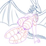 anthro big_breasts breasts female nipples non-mammal_nipples solo tail anonymous_artist bakugan bakugan_(series) european_mythology mythology wavern dragon mythological_creature mythological_scalie scalie western_dragon wyvern 1:1 hi_res sketch unfinished