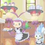 3_fingers alternative_fashion anthro barefoot black_eyes blue_body blue_fur buckteeth cake clothed clothing container cup cutlery day dessert drinking_straw duo feet female fingers food fork fur glass holding_object holding_spoon inside j-fashion kitchen_utensils lolita_(fashion) maid_uniform multi_tail pokemorph purple_body purple_fur raised_tail smile spoon standing tail tail_hand teeth tools tray uniform unusual_anatomy unusual_tail waiter walking white_body white_fur window miji nintendo pokemon ambipom generation_4_pokemon mammal pachirisu pokemon_(species) primate rodent sciurid 1:1 aliasing digital_media_(artwork)