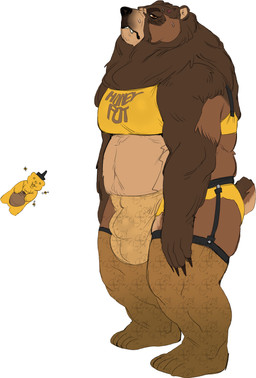 5_fingers 5_toes animal_leggings anthro arm_markings balls bear_ears belly big_balls big_bulge biped black_clothing black_garter_belt black_garter_straps black_lingerie blush bodily_fluids bottomwear bra brown_arms brown_body brown_claws brown_ears brown_feet brown_fur brown_hands brown_legs brown_mane brown_nose brown_pawpads brown_paws brown_tail bulge cheek_markings claws clothed clothing eyebrows facial_markings feet finger_claws fingers fluffy fluffy_tail food fur fur_markings garter_belt_leggings genitals hair handpaw head_markings honey_(food) jockstrap leggings legwear lingerie lingerie_bra lingerie_only lingerie_panties looking_at_viewer male male_anthro male_lingerie mane mane_hair markings monotone_balls monotone_feet monotone_genitals monotone_hands monotone_inner_ear monotone_markings multicolored_body multicolored_clothing multicolored_ears multicolored_fur multicolored_legwear multicolored_lingerie multicolored_topwear muzzle_(marking) orange_eyes panties partially_clothed pattern_bottomwear pattern_clothing pattern_leggings pattern_legwear pattern_panties pattern_stockings pattern_thigh_highs pattern_topwear pattern_underwear pawpads paws plantigrade print_clothing print_leggings print_legwear raised_tail short_ears short_fur short_tail shy simple_background slightly_chubby slightly_chubby_anthro slightly_chubby_male small_ears small_tail snout snout_markings solo sports_bra standing stockings submissive submissive_male sweat tail tall tan_belly tan_body tan_ears tan_fur tan_inner_ear tan_markings tan_tail teeth thigh_highs three-quarter_view toe_claws toes topwear two_tone_clothing two_tone_ears two_tone_legwear two_tone_lingerie two_tone_tail two_tone_topwear underwear ursine_ears yellow_clothing yellow_legwear yellow_lingerie yellow_panties yellow_stockings yellow_thigh_highs yellow_topwear yellow_underwear concosive third-party_edit kuruk_(character) bear brown_bear grizzly_bear mammal ursidae ursine 2025 absurd_res digital_drawing_(artwork) digital_media_(artwork) hi_res sketch