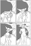 4_fingers anthro anthrofied bandai_namco biped claws clock-face comic digimon digimon_(species) digimorph eyelashes felid female fingers food gatomon growth hi_res mammal monochrome nude open_mouth solo standing transformation wide_hips