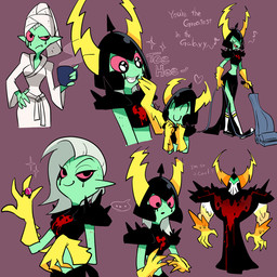 armor bathrobe bottomwear breasts clothed clothing container cup eyebrows eyes_closed female fingers footwear freckles gloves green_body green_skin grin hair handwear headgear helmet humanoid_pointy_ears long_hair looking_at_viewer midriff mug noseless pink_sclera pointy_ears ring robe shoes smile socks solo standing topwear white_hair murai_shinobu disney wander_over_yonder lord_dominator alien alien_humanoid humanoid 1:1 2016