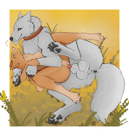 animal_genitalia animal_penis anthro anthro_on_feral anthro_penetrated balls bestiality bodily_fluids canine_genitalia canine_penis claws cum cum_inside duo female female_anthro feral feral_penetrating feral_penetrating_anthro fluffy_balls genital_fluids genitals knotting larger_feral larger_male male male/female male_feral pawpads penetration penis sex sheath size_difference vaginal vaginal_knotting vaginal_penetration furrymammy microsoft minecraft mojang xbox_game_studios absurd_res hi_res