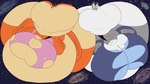 anthro astronomical_hyper belly belly_expansion big_belly big_breasts big_butt big_cheeks big_moobs black_eyes black_nose blue_clothing blue_shirt blue_topwear body_inflation breast_expansion breasts brown_ears buckteeth butt butt_expansion cheek_expansion close-up clothing cosmic_background duo expansion eyelashes female floating galaxy grey_body grey_ears huge_belly huge_breasts huge_butt huge_cheeks huge_moobs hyper hyper_belly hyper_breasts hyper_butt hyper_cheeks hyper_inflation hyper_moobs immobile inflation male moob_expansion moobs morbidly_obese morbidly_obese_anthro morbidly_obese_female multicolored_body obese obese_anthro obese_female orange_body overweight overweight_anthro overweight_female pink_clothing pink_inner_ear pink_nose pink_shirt pink_topwear puffed_cheeks purple_eyes shirt tan_body teeth tight_clothing topwear torn_clothing torn_shirt torn_topwear two_tone_body white_body adansin disney zootopia judy_hopps nick_wilde canid canine fox lagomorph leporid mammal rabbit 16:9 2025 colored digital_media_(artwork) flat_colors hi_res widescreen