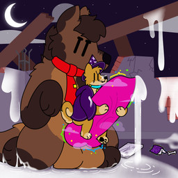 accessory accidental_transformation anthro balls big_balls big_penis big_tail bodily_fluids book brown_body brown_fur cum cum_everywhere curled_tail destroyed_building duo ejaculation excessive_cum excessive_genital_fluids extreme_size_difference fur genital_fluids genitals holding_penis huge_penis hyper hyper_cum knot knotted_penis macro magic magic_user magician male male/male messy necktie paws penis size_difference size_transformation spellbook spellcasting tail transformation yellow_body yellow_fur doug_polaris doshiba_solaris dougpolaris canid canine canis domestic_dog mammal maned_wolf shiba_inu spitz wolf 1:1 absurd_res hi_res