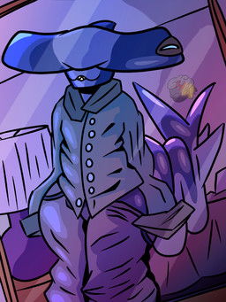 ambiguous_gender armless bed bedroom blue_body clothing femboy fish_tail furniture lamp long_tail looking_at_mirror looking_at_object mirror pajamas pants_falling_down smile solo tail thick_thighs toony hurricane_weaver aquatic fish ground_shark hammerhead_shark humanoid shark absurd_res hi_res male_(lore)