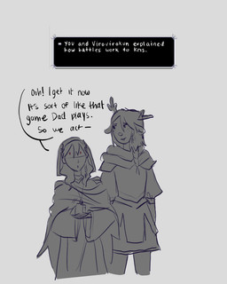 ambiguous_gender anthro antlers armor braided_hair buckteeth clothing dialogue duo hair hood horn looking_at_another open_mouth red_eyes robe speech_bubble teeth text fablivious1 deltarune undertale_(series) kris_dreemurr noelle_holiday deer human mammal new_world_deer reindeer 2025 digital_drawing_(artwork) digital_media_(artwork) english_text hi_res spot_color female_(lore)