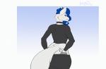 2019 2d_animation anal_only anal_wink animated anthro anus barely_visible_genitalia barely_visible_pussy big_butt biped blue_eyes blue_hair bottomwear bottomwear_down brolaren butt canid canine canis chelsea_(pearlhead) clothed clothing collar female fingerless_gloves frame_by_frame genitals gloves hair handwear hi_res mammal pants pants_down partially_clothed presenting presenting_anus presenting_hindquarters pussy rear_view short_playtime simple_background smile solo spread_anus spread_butt spreading tattoo wolf