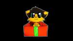 :3 anthro black_body black_fur blue_eyes box container fluffy fur gift in_box in_container looking_at_viewer male orange_body orange_fur simple_background solo transparent_background flyxthefox if_it_fits_i_sits_(meme) flyx canid canine fox mammal 16:9 2016 alpha_channel hi_res meme widescreen