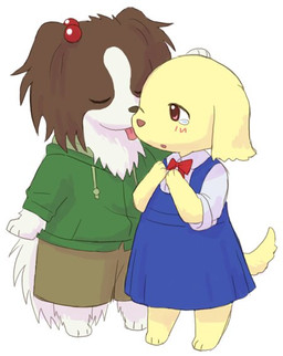 barefoot clothed clothing daww duo feet female fur kemono licking licking_another open_mouth tongue yellow_body yellow_fur namu_(nurui_cha) namu's_golden_retriever 2007