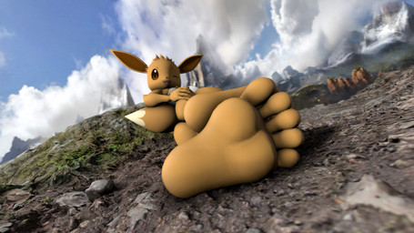 5_fingers 5_toes anthro anthrofied barefoot big_feet brown_body brown_fur brown_skin bubble_butt butt clothing day detailed_background feet female fingers fluffy fluffy_tail foot_fetish foot_focus fur hand_on_butt humanoid_feet humanoid_hands looking_at_viewer lying mountain on_side outside panties plantigrade pokemorph soles solo tail teasing thong toes underwear fortfoot game_freak nintendo pokemon eevee generation_1_pokemon pokemon_(species) 16:9 3d_(artwork) digital_media_(artwork) hi_res source_filmmaker_(artwork) widescreen