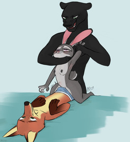 4_fingers abdominal_bulge ambiguous_penetration anthro anthro_on_anthro anthro_penetrated anthro_penetrating anthro_penetrating_anthro black_body black_fur bodily_fluids breasts bulge clothing cuckold female female_penetrated fingers fur green_eyes grey_body grey_fur group interspecies long_ears lying male male/female male_penetrating male_penetrating_female motion_lines multicolored_body multicolored_fur nipples nude on_back open_mouth orange_body orange_fur penetration predator/prey purple_eyes scut_tail sex short_tail small_breasts tail tan_body tan_fur tears teeth thick_thighs tongue trio two_tone_body two_tone_fur underwear wrist_grab luxpo disney zootopia judy_hopps nick_wilde canid canine felid fox lagomorph leporid mammal pantherine rabbit absurd_res hi_res
