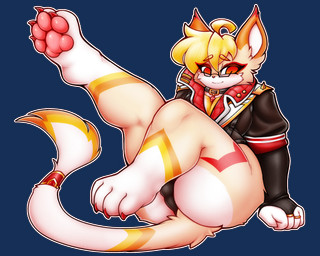 anthro bean biped blonde_hair blush bulge butt clothed clothing detailed_bulge embarrassed femboy fur hair leotard looking_away male male_anthro military_uniform paws red_eyes simple_background sitting smile solo spread_legs spreading tail thick_thighs uniform wide_hips tasticstarlight talia_(tasticstarlight) domestic_cat felid feline felis mammal 5:4 alpha_channel digital_media_(artwork) hi_res shaded
