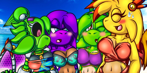 accessory anthro bandeau_bikini bangs beach big_breasts bikini bikini_top black_shading blush bodily_fluids breast_squish breasts chest_gem clear_sky clothing crop_top digital_eyes dragon_wings embarrassed face_squish feather_hair_ornament feathers female flame_pattern gem glowing glowing_eyes group hair headband highlights_(coloring) led_eyes lime_green long_hair machine magenta_eyes metallic_body multicolored_body nervous nervous_smile nipple_outline partly_cloudy pattern_bikini pattern_clothing pattern_swimwear plasma_wings ponytail purple_body red_highlights robot_wings robotic_wings screen_eyes sea shirt short_hair silicone sky smush squish summer sweat sweatdrop swimwear synthetic_breasts teal_eyes tied_hair topwear tube_top two-piece_swimsuit two_tone_body water wide_hips wings yellow_body spdy4 mythology arrow_(spdy4) arrow_the_dragon arrow_xiang_long ember_(spdy4) ember_lijuan_long ember_the_dragon m.a._(spdy4) mecha_arrow worra_(spdy4) worra_galina_moroz worra_the_dragon android couatl doppleganger_(species) dragon eastern_dragon feathered_scalie feathered_snake hybrid mythological_creature mythological_scalie reptile robot scalie snake digital_media_(artwork) hi_res shaded sibling_(lore) sister_(lore) sisters_(lore)