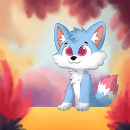 ambiguous_gender anthro blue_body blue_fur detailed_background ears_up fluffy fur furniture leaf light pink_body pink_fur plant sea sky solo table tip tree water white_body white_fur alexumka umkashka canid canine canis domestic_cat domestic_dog felid feline felis fox mammal wolf 1:1 2025 digital_media_(artwork) hi_res wallpaper male_(lore)