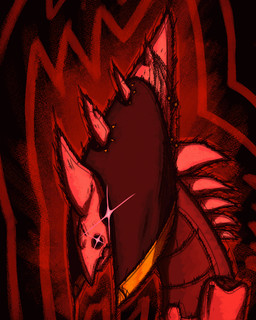 ambiguous_gender angry aura feral glaring glistening glistening_eyes headdress jewelry multi_eye scales solo spikes spikes_(anatomy) ventral_scales badday_(artist) out-of-placers zhretta baxxid 4:5 animated bust_portrait loop portrait female_(lore)
