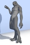 2_toes 4_fingers abs animal_genitalia biped feet fingers genital_slit genitals grey_body grey_skin looking_at_viewer male mandibles nude pecs simple_background solo standing teeth toes yellow_eyes some_sangheili halo_(series) microsoft xbox_game_studios alien humanoid sangheili 2021 absurd_res digital_media_(artwork) hi_res