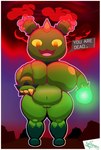 anthro areola big_breasts breasts cactus curvy_figure dialogue dynamax female genitals green_body green_skin huge_breasts looking_down nipples not_furry nude open_mouth outline plant pussy slightly_chubby smile solo speech_bubble text thick_thighs wide_hips yellow_eyes voy_barranca_abajo nintendo pokemon elemental_creature flora_fauna generation_5_pokemon maractus pokemon_(species) digital_media_(artwork) english_text full-length_portrait hi_res portrait