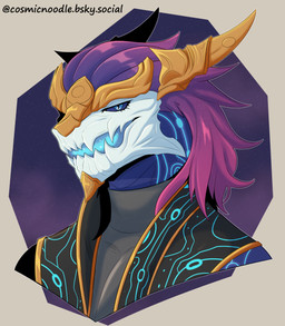 anthro anthrofied blue_body blue_eyes bone clothed clothing hair looking_at_viewer male multicolored_body open_mouth shirt skull skull_head sleeveless_clothing solo topwear undershirt cosmic_noodle league_of_legends mythology riot_games tencent aurelion_sol_(lol) dragon eastern_dragon mythological_creature mythological_scalie scalie absurd_res bust_portrait digital_media_(artwork) hi_res portrait