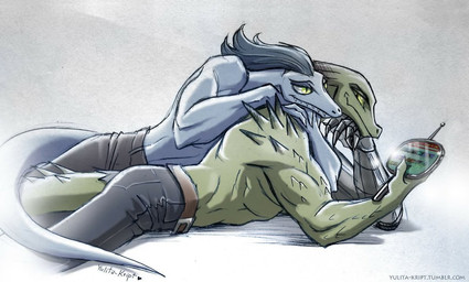 anthro bottomwear clothing duo male male/male pants scales spikes spikes_(anatomy) tail yulita-kript disney star_vs._the_forces_of_evil rasticore_(svtfoe) toffee_(svtfoe) lizard reptile scalie septarian