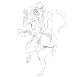 anthro big_butt butt female huge_butt long_tail solo tail grindavikbydaylight mammal murid murine rat rodent 1:1 2021 hi_res monochrome