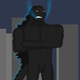 angry anthro barazoku male muscular muscular_anthro muscular_male pecs spikes spikes_(anatomy) steam unknown_artist godzilla_(series) monsterverse toho godzilla godzilla_(2014) kaiju monster reptile scalie hi_res