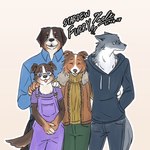 alternate_species brown_body brown_fur clothed clothing female fur furrification grey_body grey_fur group looking_at_viewer male purple_eyes simple_background smile white_body white_fur perle_arte stardew_valley demetrius_(stardew_valley) maru_(stardew_valley) robin_(stardew_valley) sebastian_(stardew_valley) border_collie canid canine canis collie domestic_dog herding_dog hybrid mammal molosser mountain_dog pastoral_dog saint_bernard sheepdog wolf absurd_res hi_res daughter_(lore) father_(lore) mother_(lore) parent_(lore) son_(lore) stepfather_(lore) stepparent_(lore) stepson_(lore)