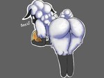 anthro big_butt butt female genitals looking_back open_mouth presenting presenting_pussy pussy simple_background solo tail text thick_thighs white_body geckos_lover yairo ultimate_chicken_horse sheep_(ultimate_chicken_horse) bovid caprine mammal sheep 4:3 digital_media_(artwork) hi_res