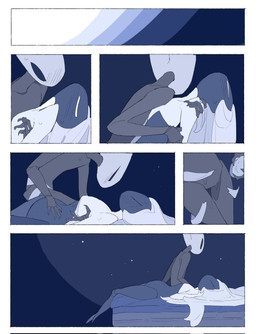 after_sex after_vaginal afterglow anthro bed bedroom biped black_body black_eyes blush blush_lines bodily_fluids border bottomless bottomless_female bottomless_humanoid breath carrying_another carrying_partner clothed clothing detailed_background dildo duo empty_eyes eye_contact eyes_closed female female/female female_anthro female_humanoid furniture hair hair_down holding_partner humanoid_on_anthro inside long_hair looking_at_another looking_at_partner lying mouthless nude nude_anthro nude_female on_back on_bed sex_toy sleeping strapon sweat sweatdrop white_body white_border white_eyes white_hair justdog hollow_knight:_silksong hollow_knight_(franchise) team_cherry hornet_(hollow_knight) lace_(hollow_knight:_silksong) arthropod humanoid 2025 comic digital_drawing_(artwork) digital_media_(artwork) hi_res