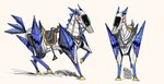 arwing bridle equid equine feral hi_res hooves horse katamichi machine mammal metallic_body nintendo robot saddle simple_background solo star_fox visor