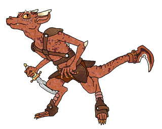 anthro armor blade dagger horn male melee_weapon simple_background solo tail tail_blade unconvincing_armor warrior weapon weapon_tail white_background lilyukitty miblic kobold lizard reptile scalie 2012 5:4