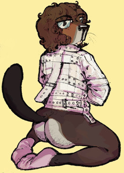 ambiguous_gender anthro bdsm big_butt bondage bottomless bound buckteeth butt clothed clothing eyewear feet footwear glasses partially_clothed restraints sitting socks soles solo straitjacket teeth wariza whiskers equidata beaver mammal rodent hi_res