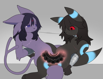 anal anal_beads anal_penetration bound bound_together collar dildo double_dildo duct_tape duo female female/female genitals mastectomy_scar nipples object_in_ass penetration pussy_sounding scar sex sex_toy sex_toy_in_ass sex_toy_in_urethra sex_toy_in_vagina sex_toy_insertion sharing_sex_toy simple_background tape tribadism urethral urethral_penetration vaginal vaginal_penetration vulva x-ray_view snowleopardgirl nintendo pokemon eeveelution espeon generation_2_pokemon pokemon_(species) shiny_pokemon umbreon absurd_res hi_res