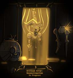 ambiguous_gender disembodied machine mouth_closed solo sparks text wire yellow_eyes yellow_text sol-lar-bink nintendo pokemon orinthea_desugia_(latiar) generation_7_pokemon legendary_pokemon magearna pokemon_(species) robot 2026 english_text