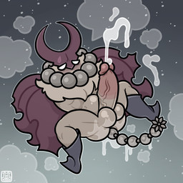 abdominal_bulge anal_beads anthro balls bodily_fluids cum ejaculation erection fur genital_fluids genitals hands-free humanoid_genitalia humanoid_penis male muscular muscular_male penis sex_toy simple_background solo ursa-m1nor hollow_knight_(franchise) team_cherry markoth_(hollow_knight) animal_humanoid arthropod arthropod_humanoid humanoid insect insect_humanoid lepidopteran lepidopteran_humanoid moth moth_humanoid 1:1 absurd_res digital_media_(artwork) hi_res