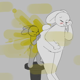 anthro anus blush butt duo fart fart_cloud fart_fetish farting_on_another farting_on_face furniture green_fart_cloud male rear_view size_difference slightly_chubby slightly_chubby_male small_tail stool tail white_body lspagf big_fat_stinky_unwashed_sweaty_bunny_(lspagf) random_bunny_(lspagf) lagomorph leporid mammal rabbit 1:1 absurd_res hi_res