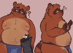 anthro belly bottomwear brown_body brown_fur butt clothing flaccid fur genitals loincloth male moobs navel nipples penis question_mark standing unholyluhen animal_crossing nintendo tom_nook_(animal_crossing) canid canine mammal raccoon_dog tanuki hi_res